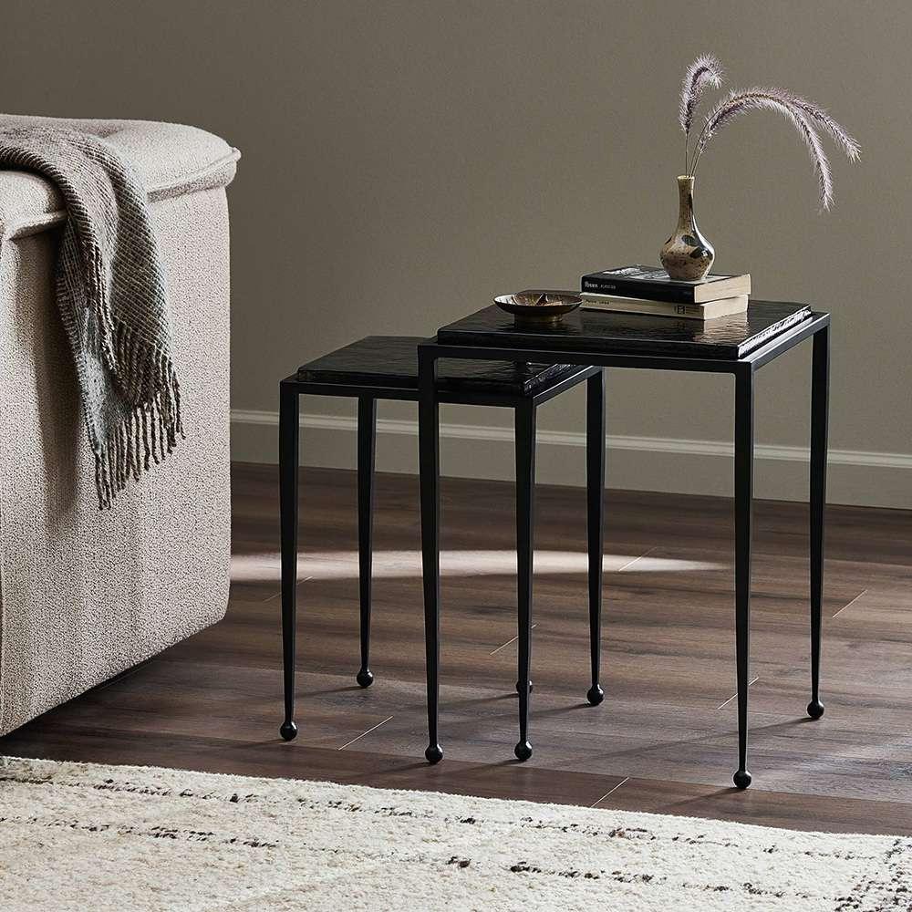 Four Hands - Marlow - Dalston Cast Glass Nesting Tables - Smoked - 239742-001 veiw 11