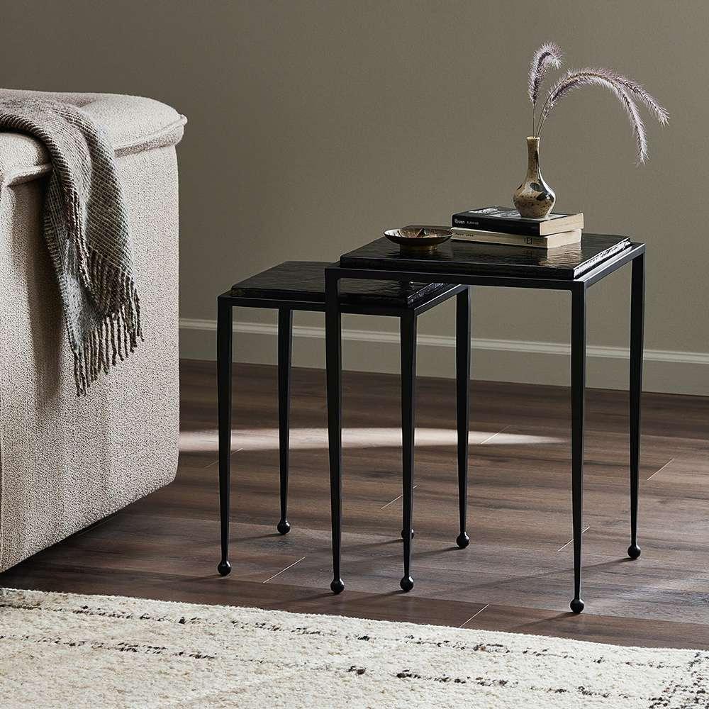 Four Hands - Marlow - Dalston Cast Glass Nesting Tables - Smoked - 239742-001 veiw 12