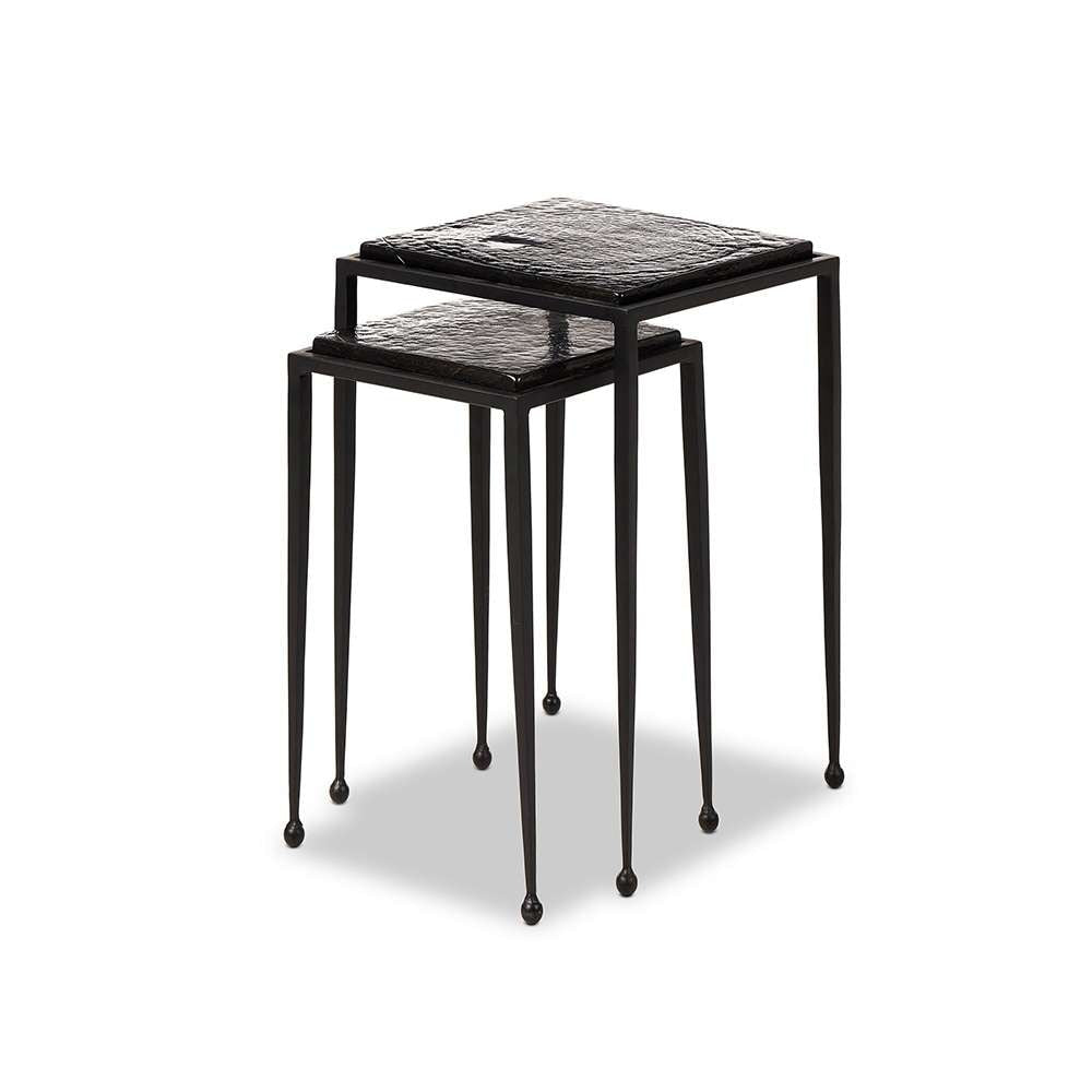 Four Hands - Marlow - Dalston Cast Glass Nesting Tables - Smoked - 239742-001 veiw 13