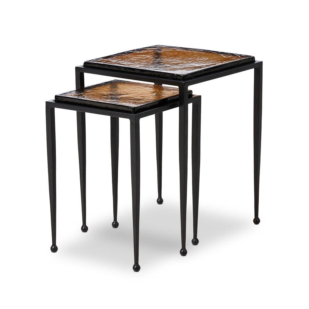 Four Hands - Marlow - Dalston Nesting End Table Set - Amber Cast Glass - 239742-002 veiw 1