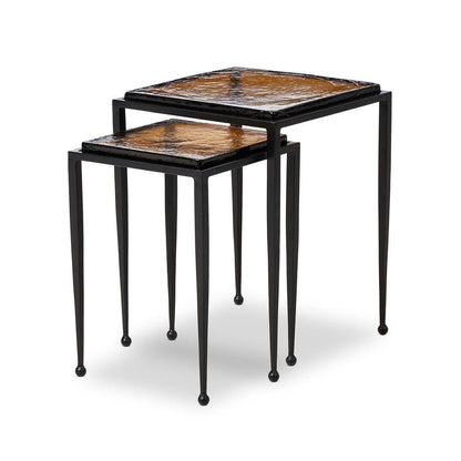 Four Hands - Marlow - Dalston Nesting End Table Set - Amber Cast Glass - 239742-002 veiw 1