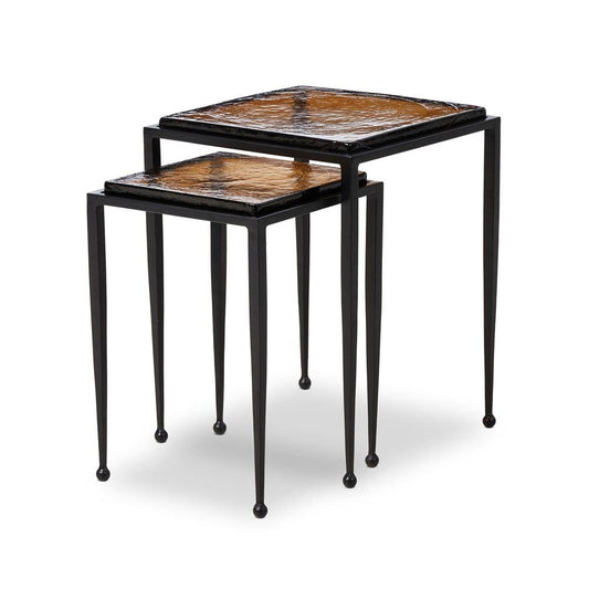 Four Hands - Marlow - Dalston Nesting End Table Set - Amber Cast Glass - 239742-002 veiw 1