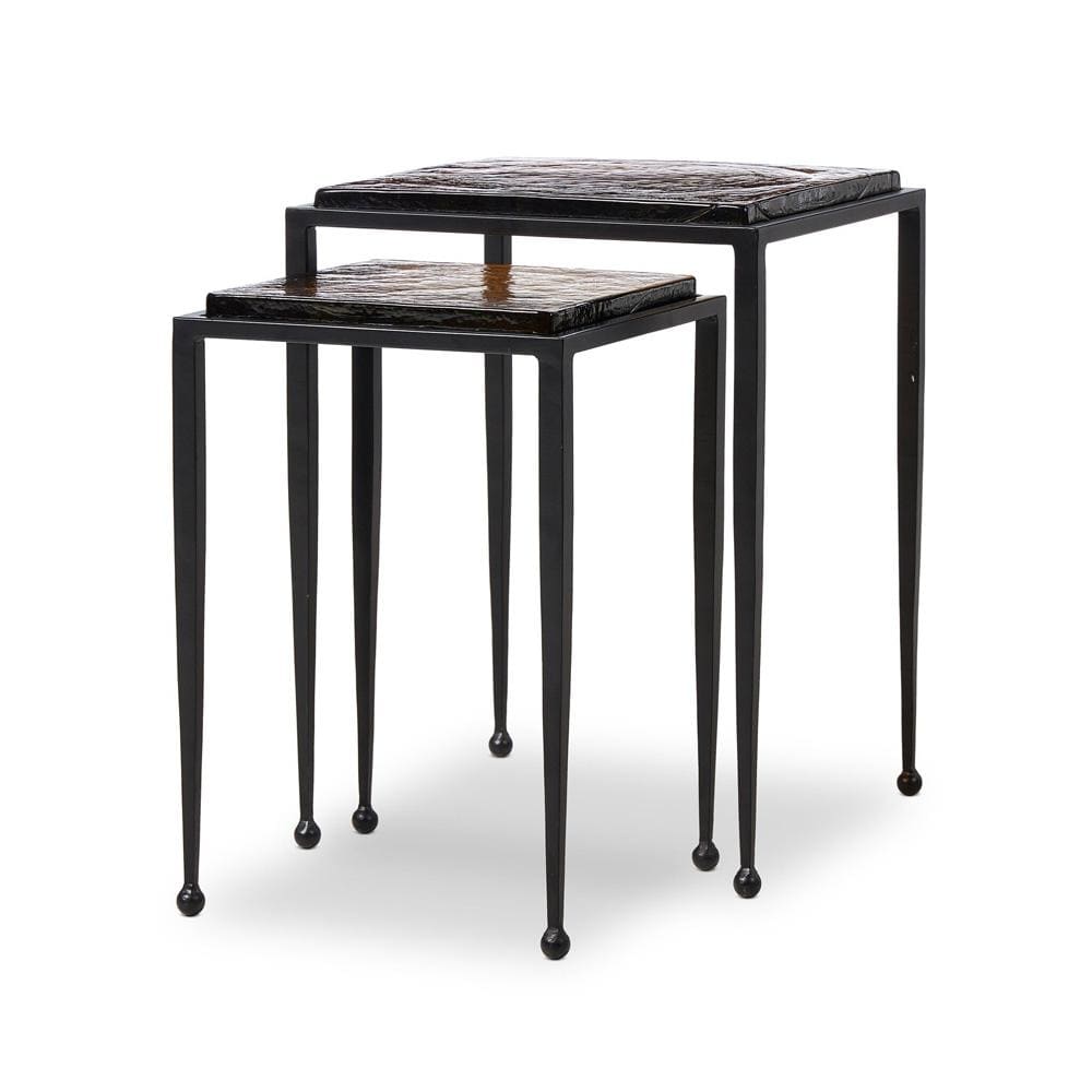 Four Hands - Marlow - Dalston Nesting End Table Set - Amber Cast Glass - 239742-002 veiw 3