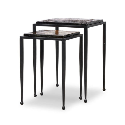 Four Hands - Marlow - Dalston Nesting End Table Set - Amber Cast Glass - 239742-002 veiw 3