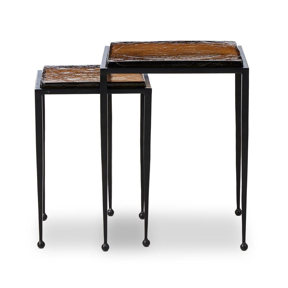 Four Hands - Marlow - Dalston Nesting End Table Set - Amber Cast Glass - 239742-002 veiw 4