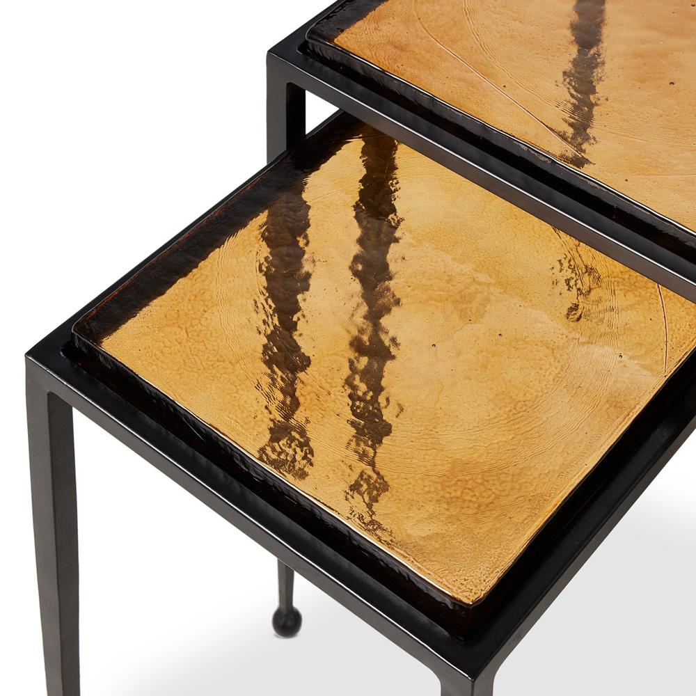 Four Hands - Marlow - Dalston Nesting End Table Set - Amber Cast Glass - 239742-002 veiw 8