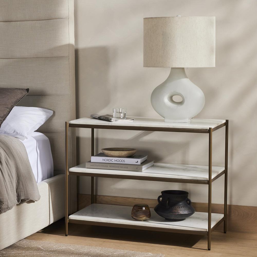 Four Hands - Marlow - Felix Large Nightstand - Polished White Marble - 234788-001 veiw 10