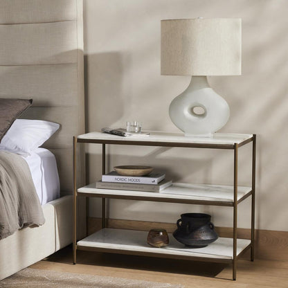 Four Hands - Marlow - Felix Large Nightstand - Polished White Marble - 234788-001 veiw 10