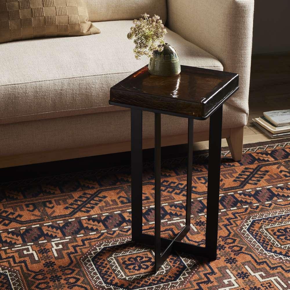 Four Hands - Marlow - Giselle End Table-Amber Cast Glass - 237786-001 veiw 6