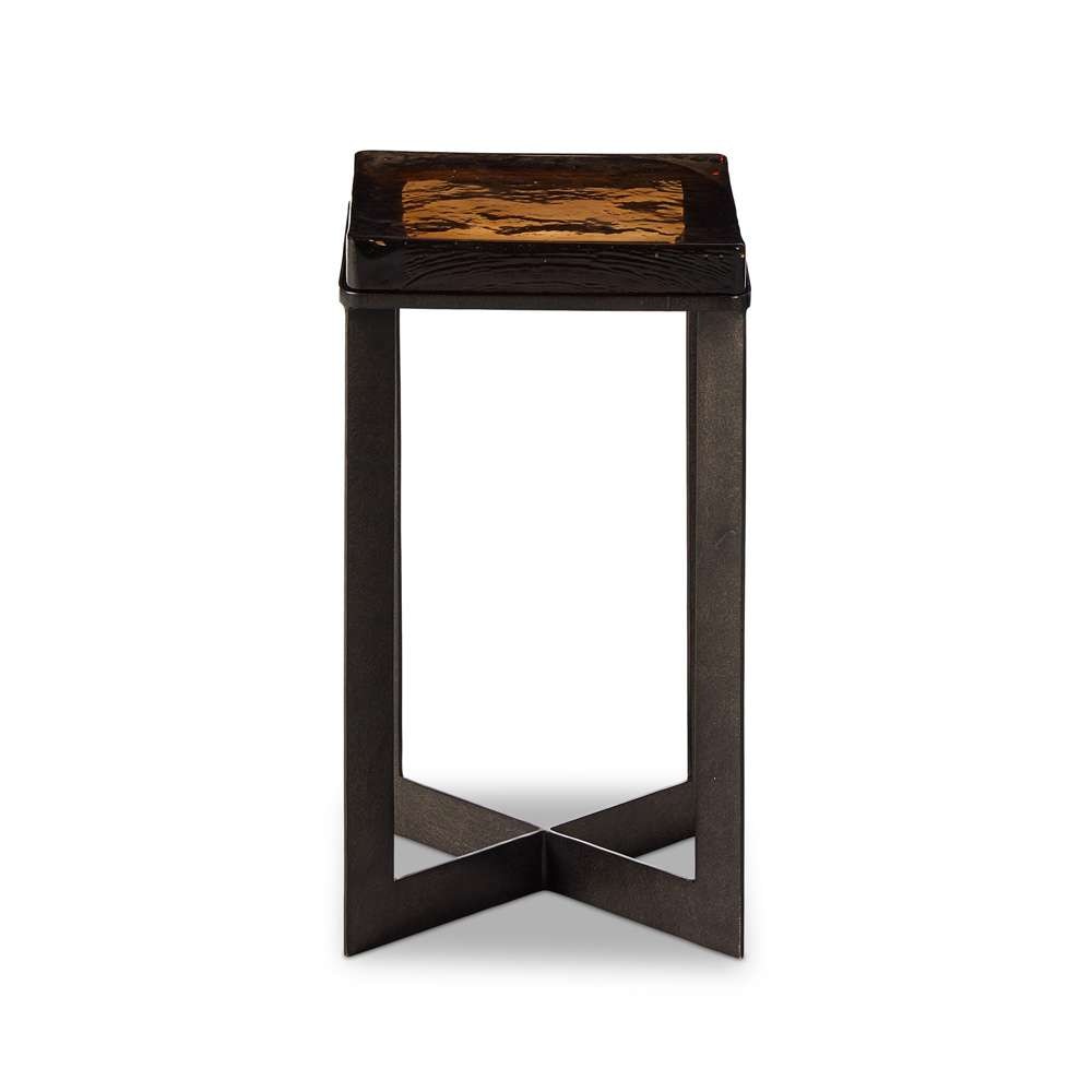 Four Hands - Marlow - Lennie Cast Glass End Table - Amber - 239911-001 veiw 1