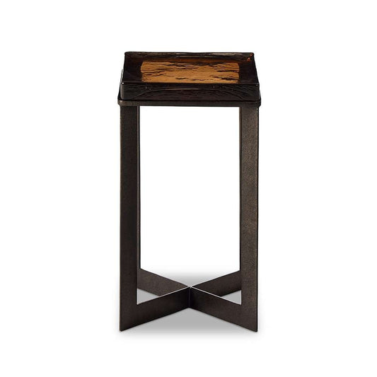 Four Hands - Marlow - Lennie Cast Glass End Table - Amber - 239911-001 veiw 2