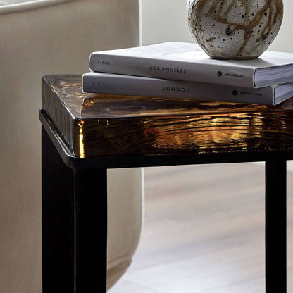 Four Hands - Marlow - Lennie Cast Glass End Table - Amber - 239911-001 veiw 4