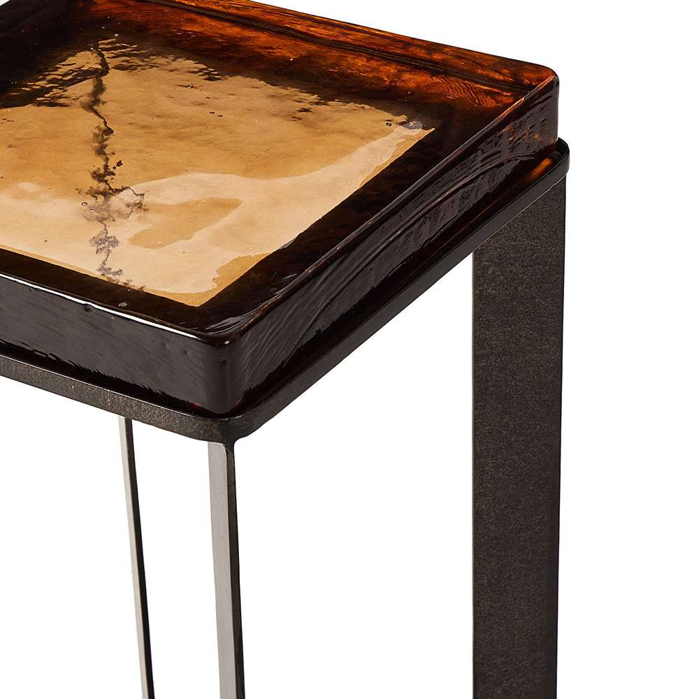 Four Hands - Marlow - Lennie Cast Glass End Table - Amber - 239911-001 veiw 7