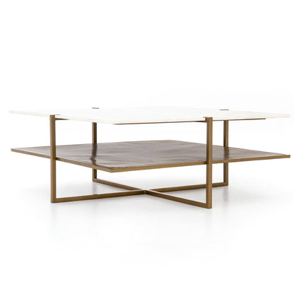 Four Hands - Olivia Square Coffee Table - Antique Brass - IMAR-189 veiw 1