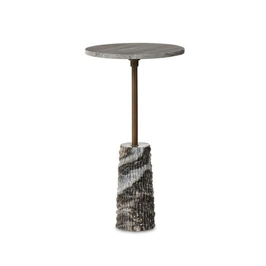 Four Hands - Marlow - Raven End Table-Ribbed Ebony Marble - 237795-001 veiw 1
