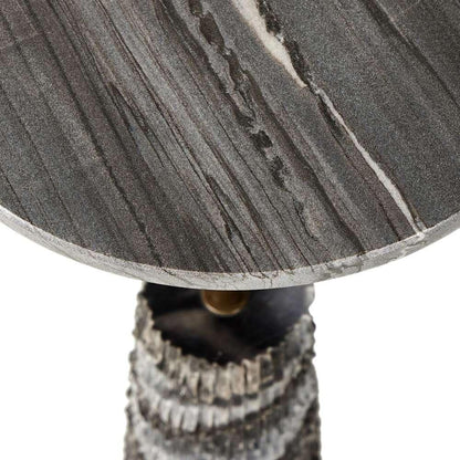 Four Hands - Marlow - Raven End Table-Ribbed Ebony Marble - 237795-001 veiw 2