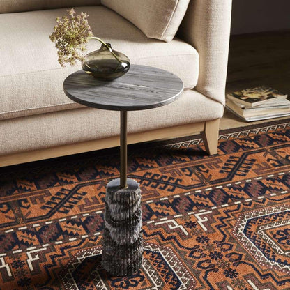 Four Hands - Marlow - Raven End Table-Ribbed Ebony Marble - 237795-001 veiw 7