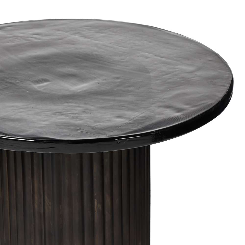 Four Hands - Marlow - Ruben End Table-Smoked Black Cast Glass - 237785-001 veiw 4