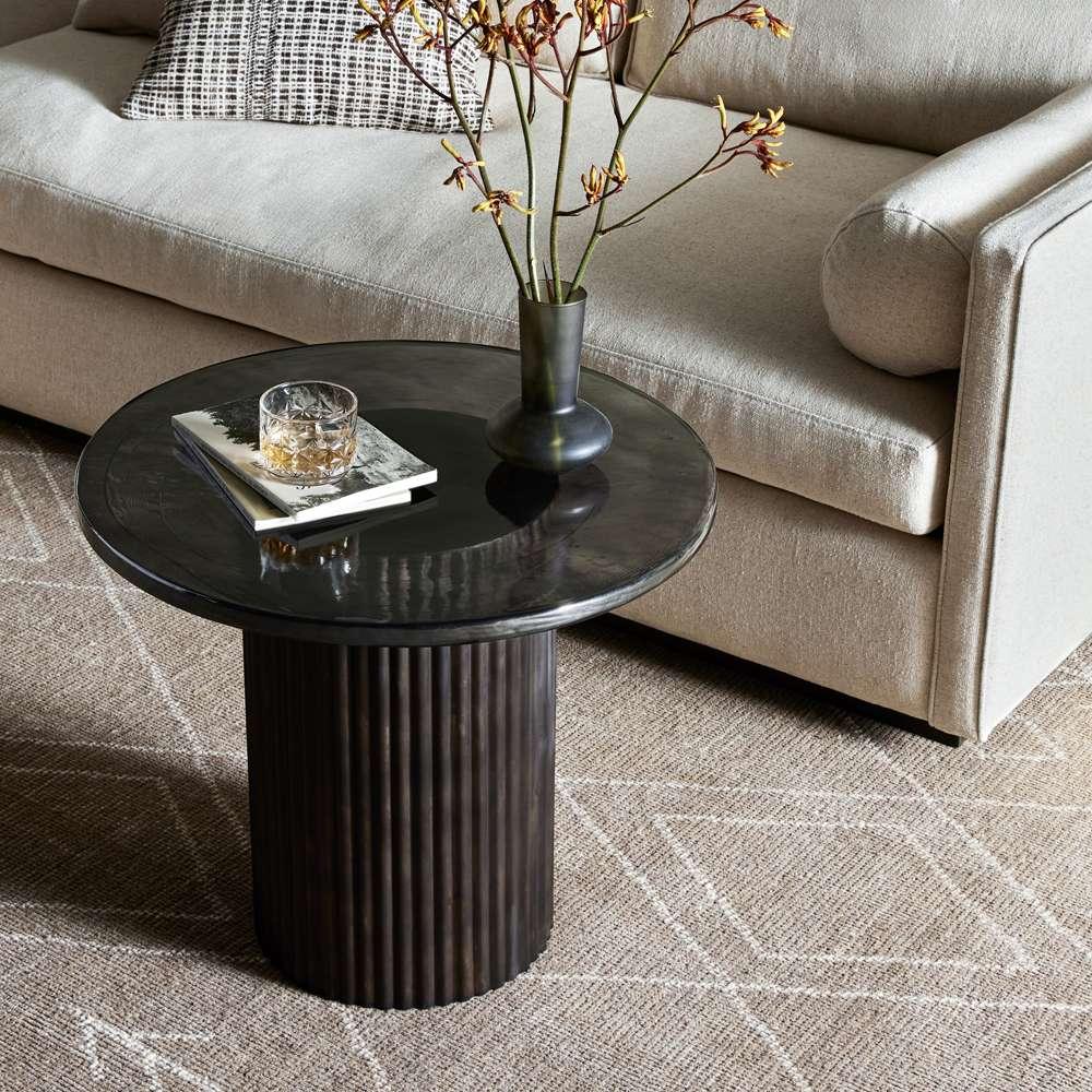 Four Hands - Marlow - Ruben End Table-Smoked Black Cast Glass - 237785-001 veiw 5