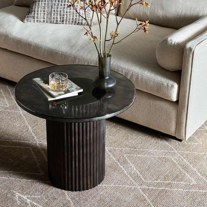 Four Hands - Marlow - Ruben End Table-Smoked Black Cast Glass - 237785-001 veiw 5