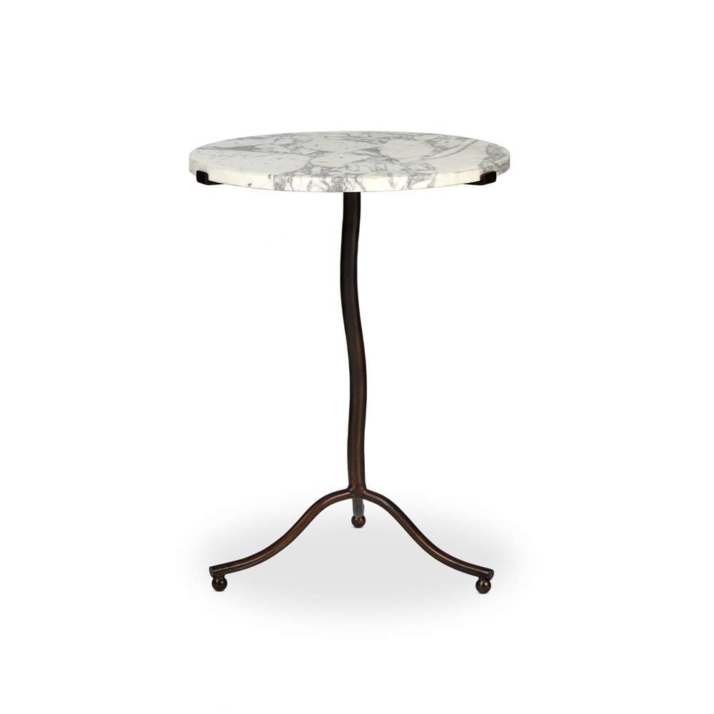 Four Hands - Marlow - Sophie End Table - Veined White Marble - 239557-001 veiw 1