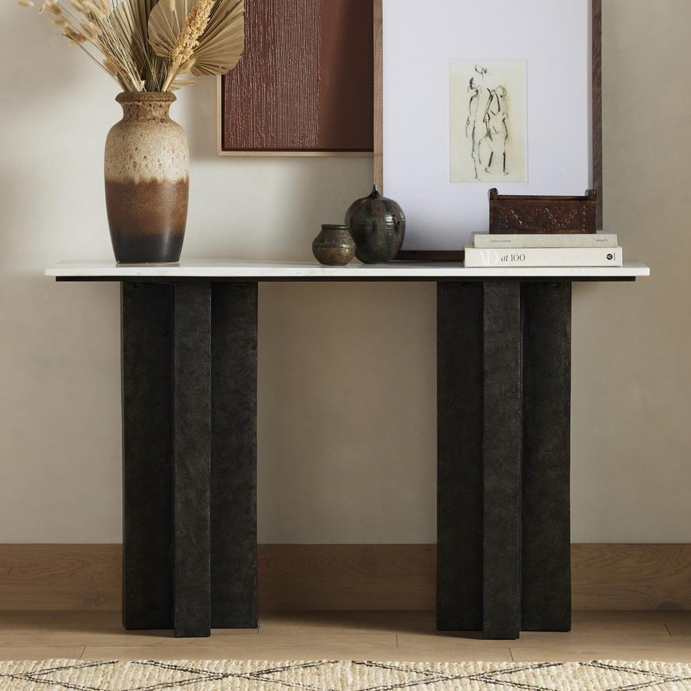 Four Hands - Marlow - Terrell Console Table - Polished White Marble - 226799-001 veiw 4