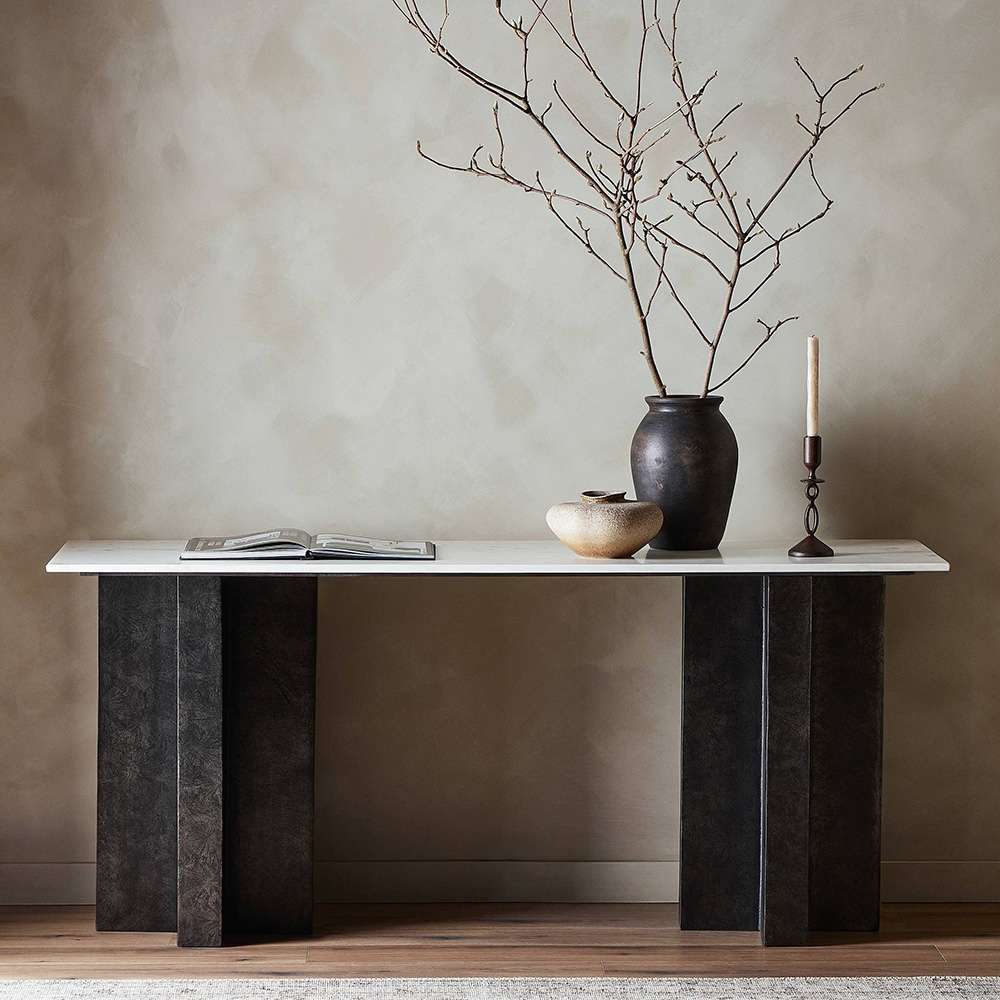 Four Hands - Marlow - Terrell Large Console Table - Polished White  - 239404-001 veiw 9