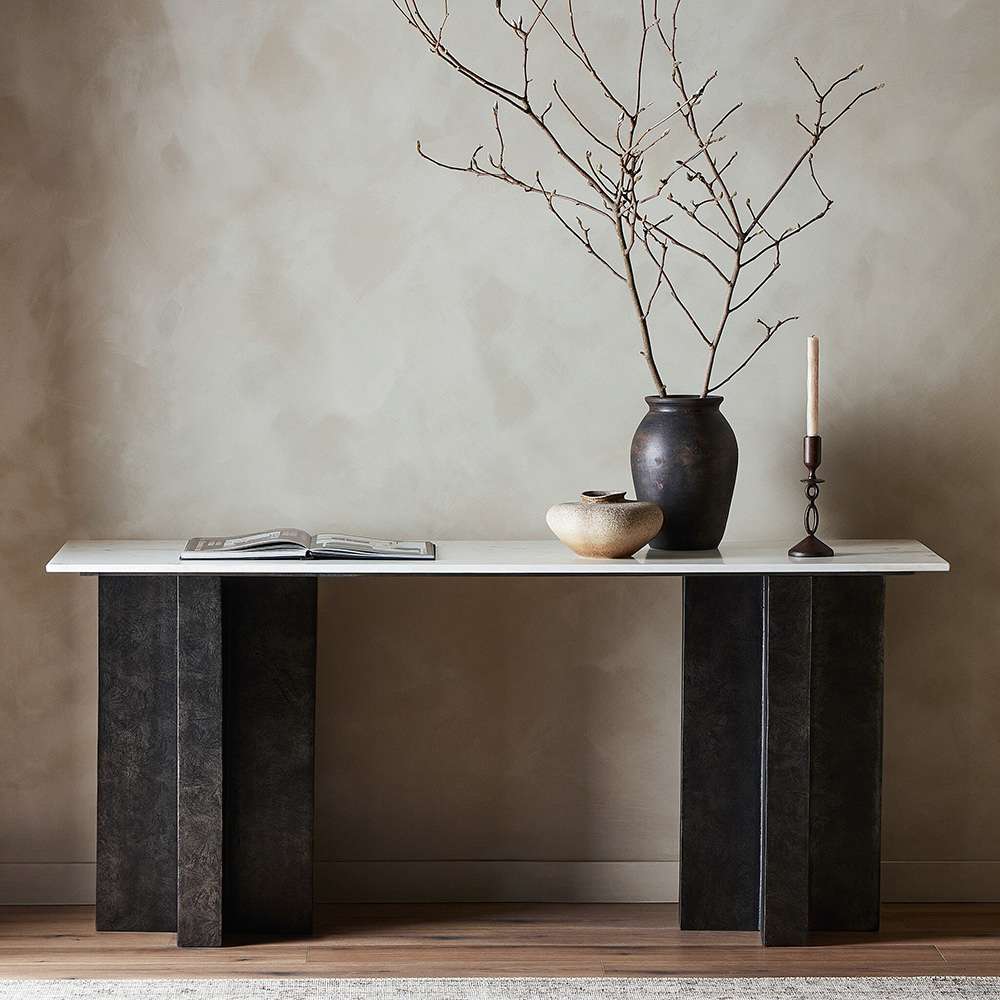 Four Hands - Marlow - Terrell Large Console Table - Polished White  - 239404-001 veiw 10