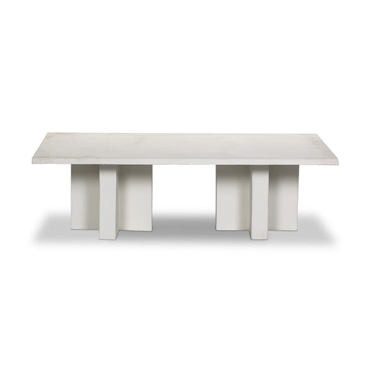 Four Hands - Marlow - Terrell Outdoor Coffee Table - Matte White Cast Aluminum - 234216-004_CLOSEOUT view 2