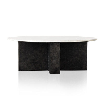 Four Hands - Marlow - Terrell Round Coffee Table - Polished White Marble - 234008-001 veiw 1