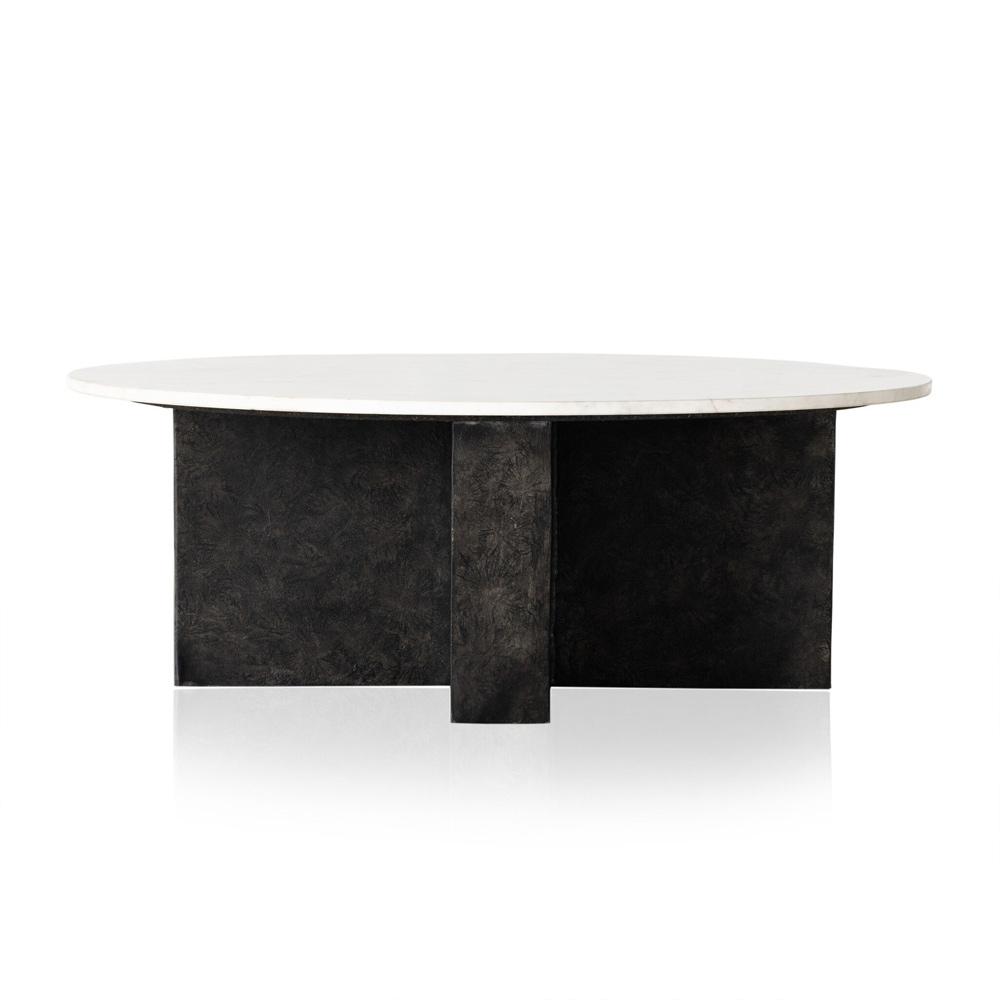 Four Hands - Marlow - Terrell Round Coffee Table - Polished White Marble - 234008-001 veiw 2