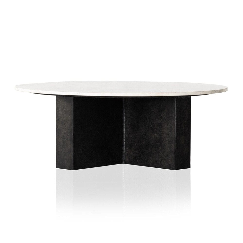 Four Hands - Marlow - Terrell Round Coffee Table - Polished White Marble - 234008-001 veiw 3