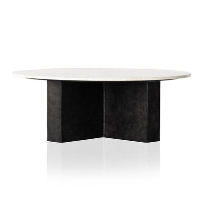 Four Hands - Marlow - Terrell Round Coffee Table - Polished White Marble - 234008-001 veiw 3