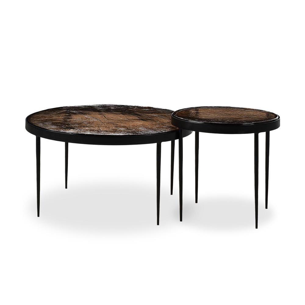 Four Hands - Marlow - Yoko Nesting Tables - Smoked Brown Cast Glass - 241299-001 veiw 2
