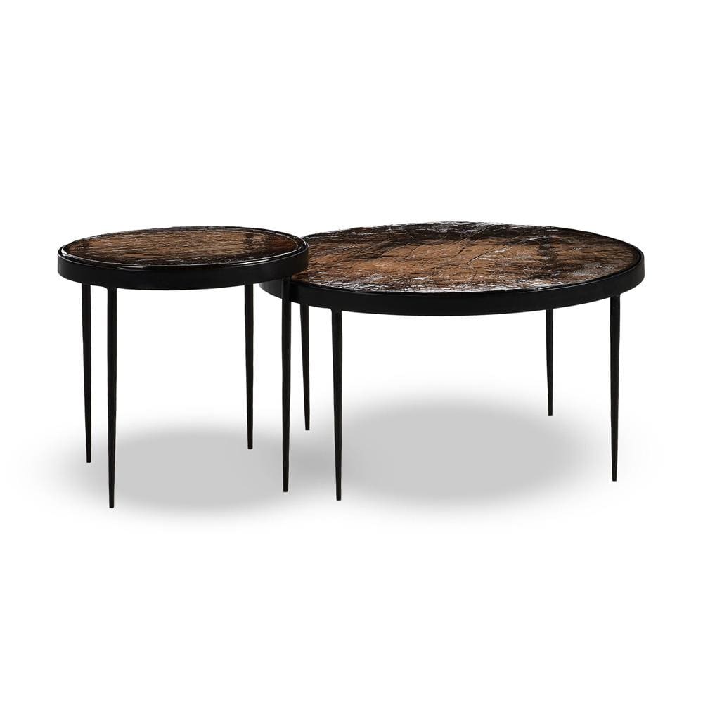 Four Hands - Marlow - Yoko Nesting Tables - Smoked Brown Cast Glass - 241299-001 veiw 3