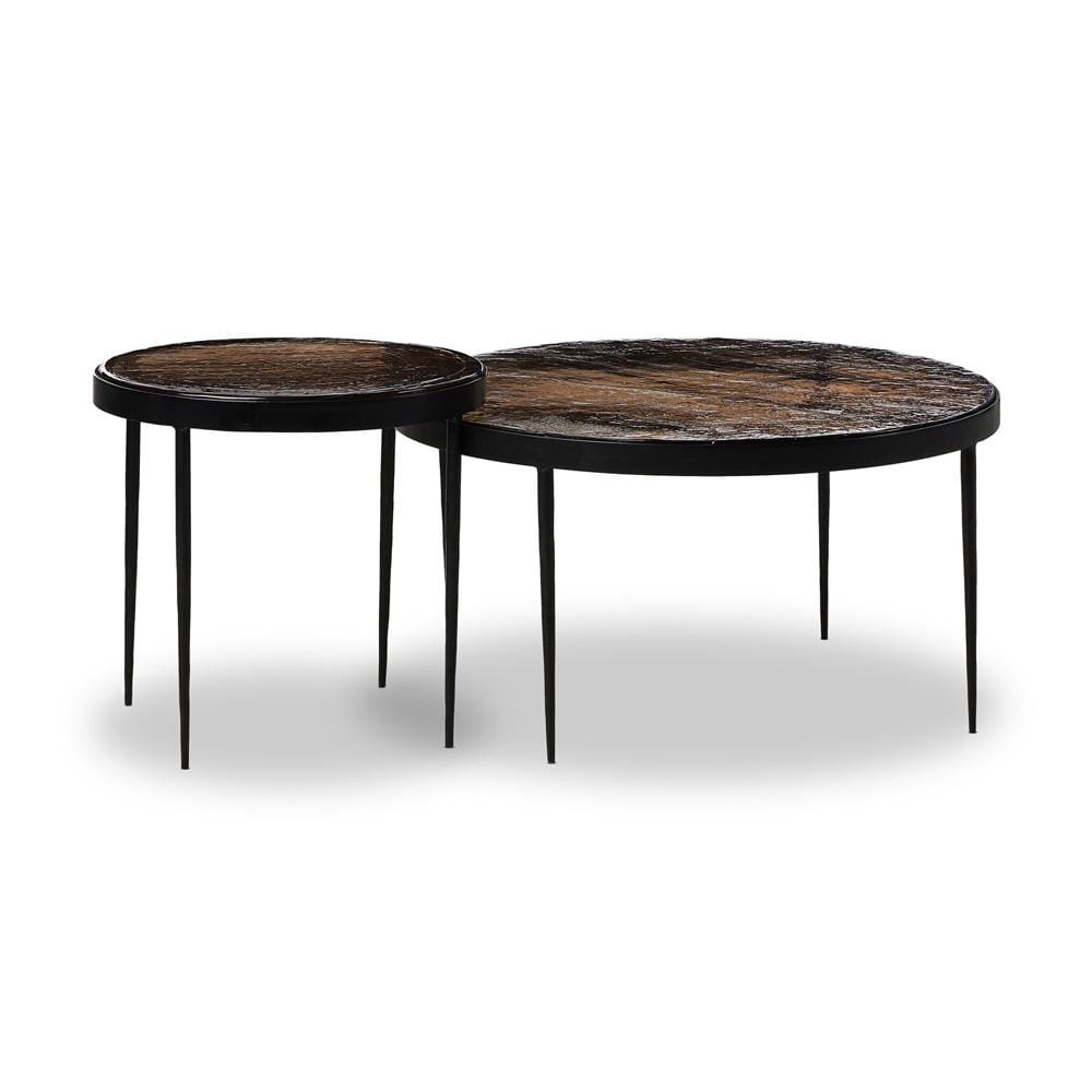 Four Hands - Marlow - Yoko Nesting Tables - Smoked Brown Cast Glass - 241299-001 veiw 4