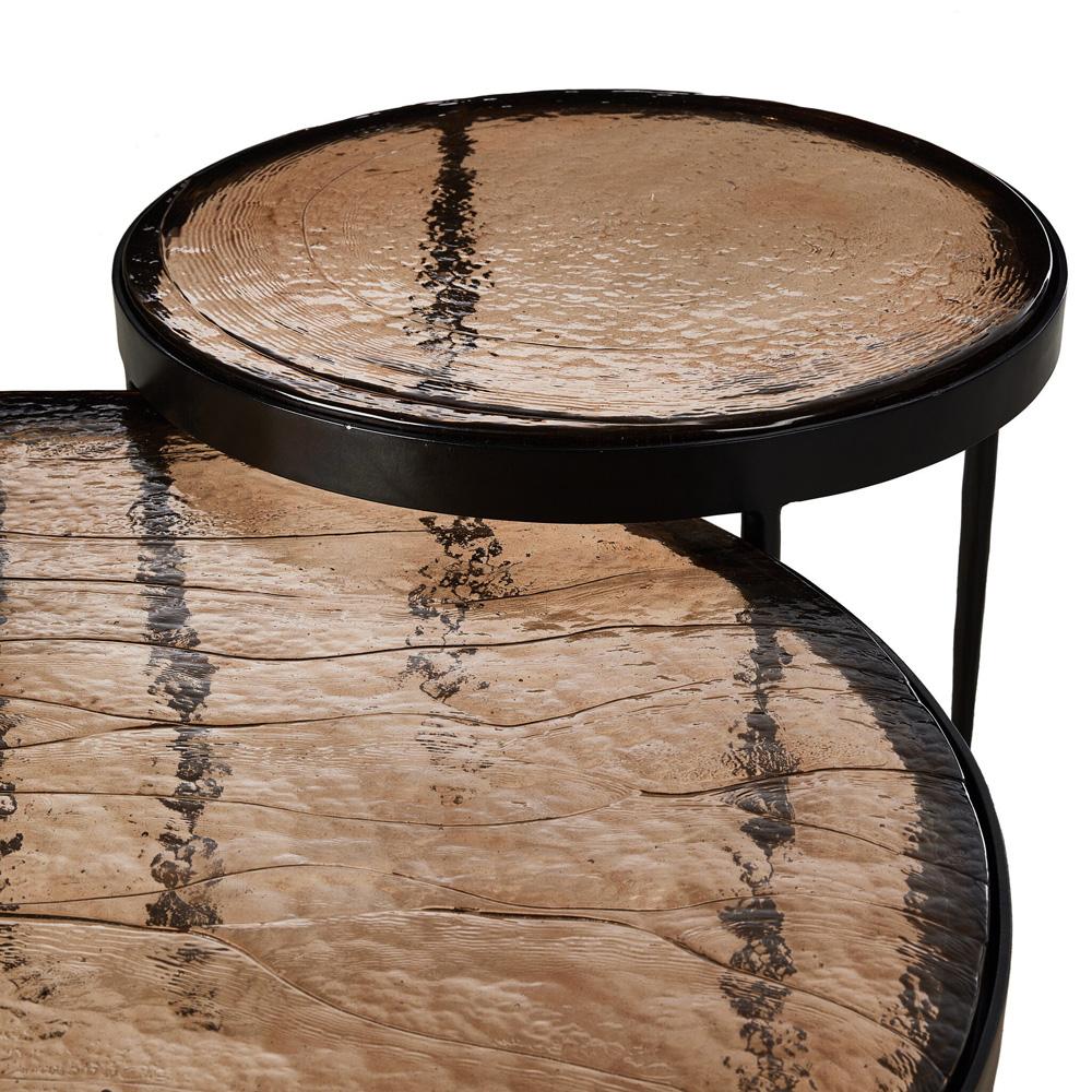 Four Hands - Marlow - Yoko Nesting Tables - Smoked Brown Cast Glass - 241299-001 veiw 8