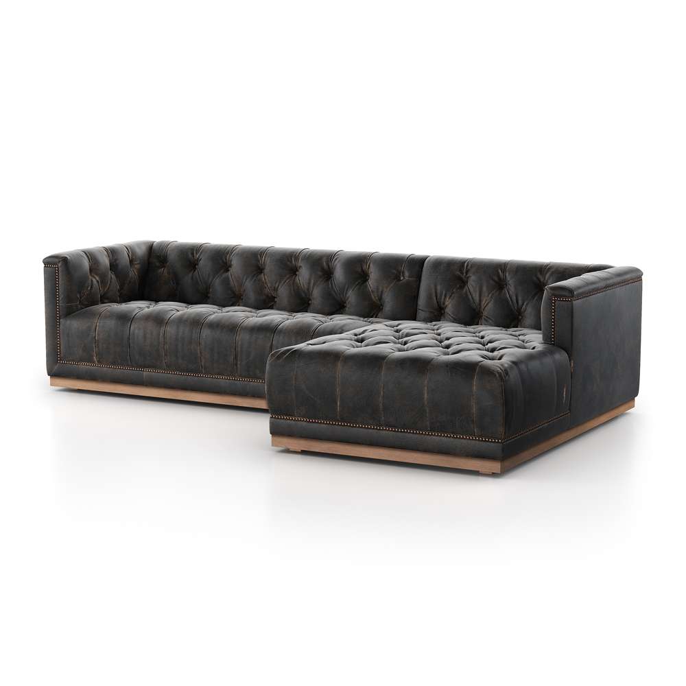 Four Hands - Maxx 2pc Raf Sectional - 109 - Dstroyed Blk - 236165-002 veiw 1