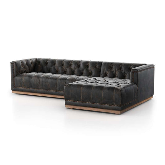 Four Hands - Maxx 2pc Raf Sectional - 109 - Dstroyed Blk - 236165-002 veiw 1