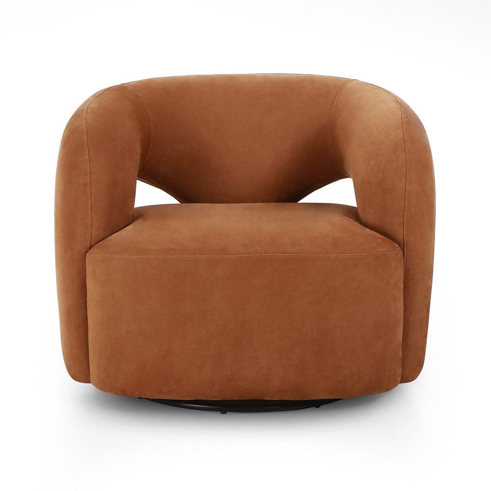 Four Hands - Mazie Swivel Chair - Nubuck Cognac - 241852-002 view 1