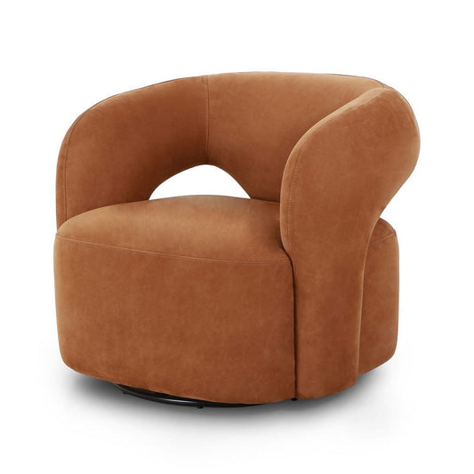 Four Hands - Mazie Swivel Chair - Nubuck Cognac - 241852-002 view 2