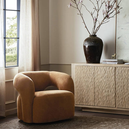 Four Hands - Mazie Swivel Chair - Nubuck Cognac - 241852-002 view 4