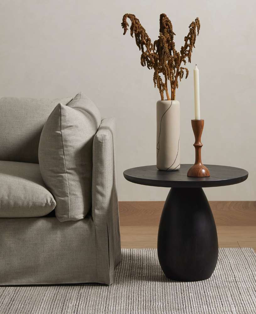Four Hands - Merla Wood End Table-Tall - Black Wash Ash Veneer - 230274-001 veiw 6
