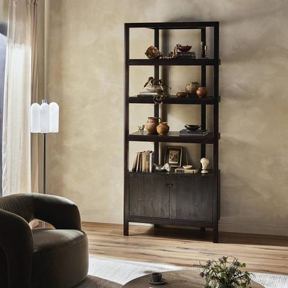 Four Hands - Merritt - Reza Bookcase - Worn Black Acacia - 239791-002 veiw 11