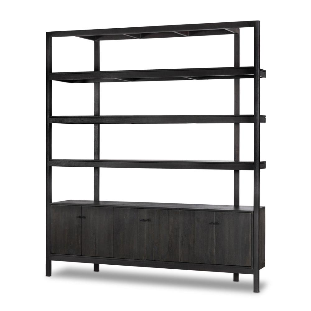 Four Hands - Merritt - Reza Wide Bookcase - Worn Black Acacia - 232355-002 veiw 1