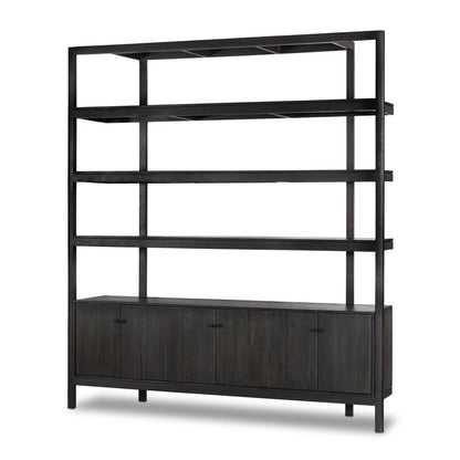 Four Hands - Merritt - Reza Wide Bookcase - Worn Black Acacia - 232355-002 veiw 1