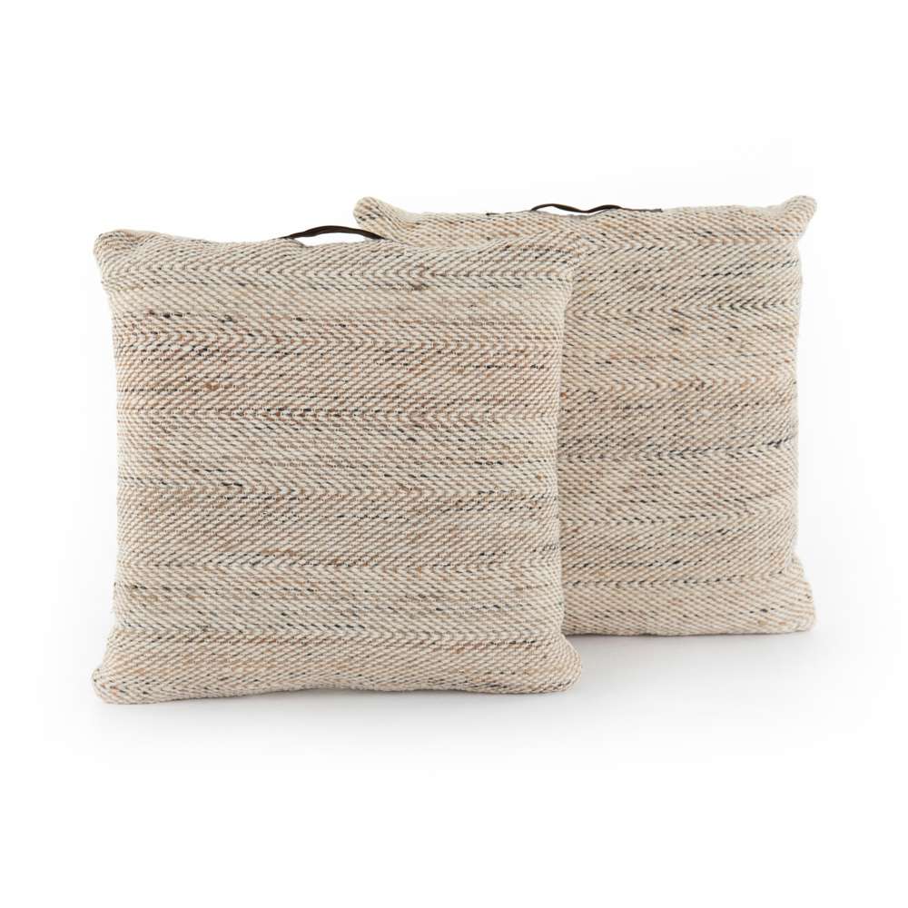 Four Hands - Neema Pouf - Set - Heathered Wool - Natural - 108797-001 veiw 1