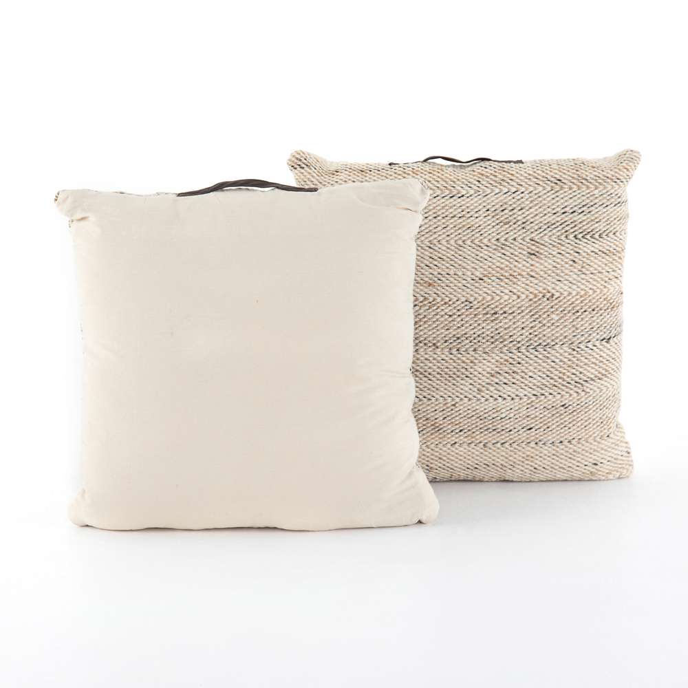 Four Hands - Neema Pouf - Set - Heathered Wool - Natural - 108797-001 veiw 2