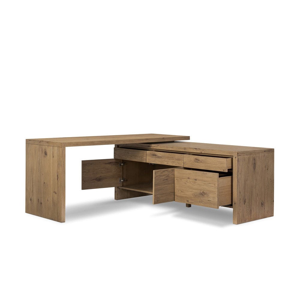 Four Hands - Noah Rotating Desk - Aged Smoked Oak Resawn - 248589-001 view 9