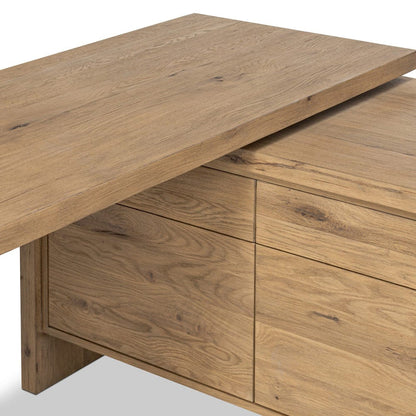 Four Hands - Noah Rotating Desk - Aged Smoked Oak Resawn - 248589-001 view 11